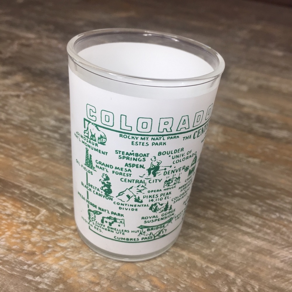Colorado State Map Small Glass